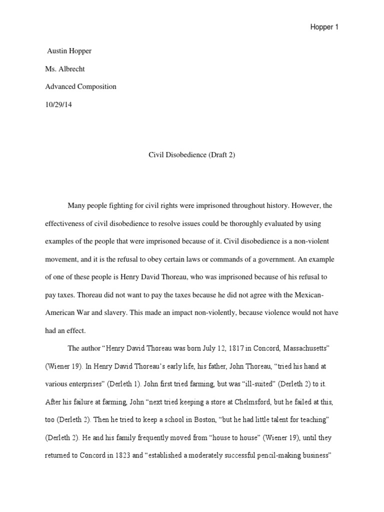 Реферат: Civil Disobedience Essay Research Paper Thoreau was